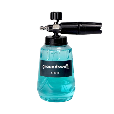 Snow Foam Cannon for pressure washers creating thick foam to clean 4WDs, lifting salt, sand, mud and dirt safely